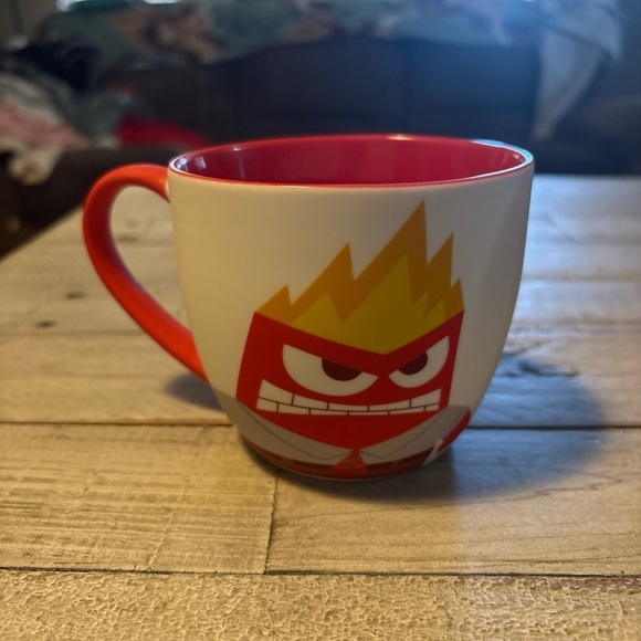 Disney Inside Out 2 ANGER DON'T PUSH MY BUTTONS! Soft Touch Ceramic 16oz Mug NEW - Picture 2 of 13